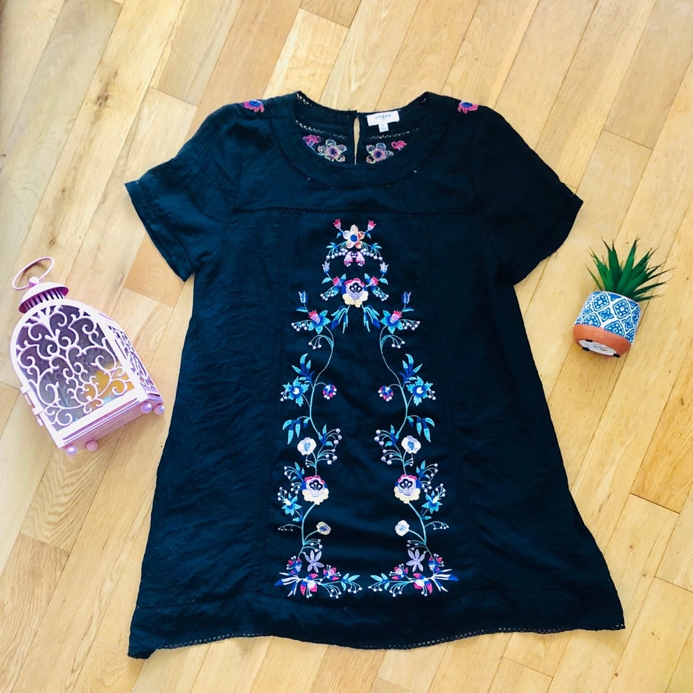 Embroidered Shift Dress